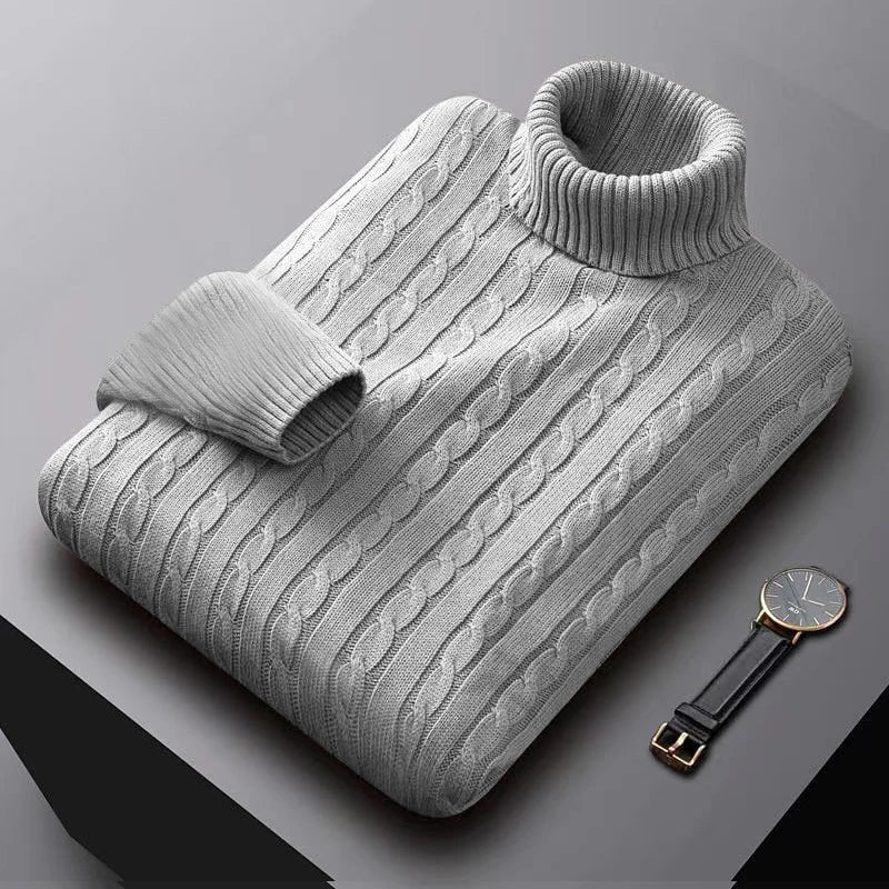 Turtleneck Knitted Pullover Basic twist sweaters