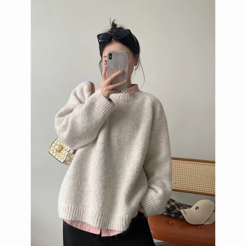 Loose Pullover Sweater for Women Long Sleeved