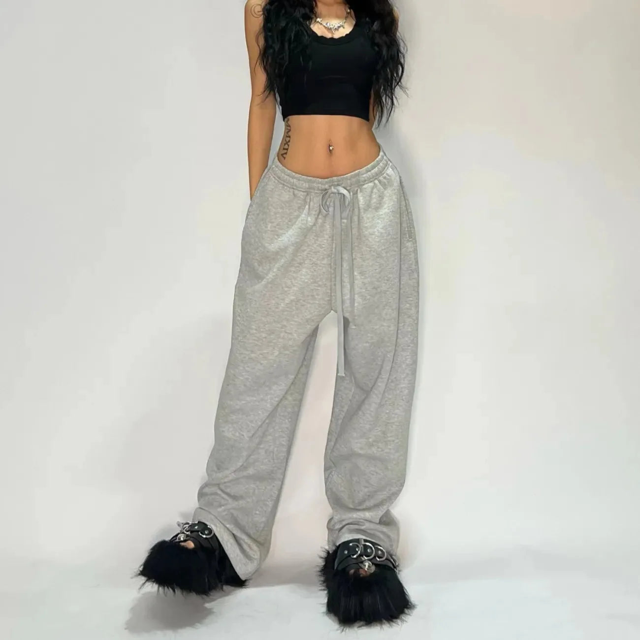 Gray Casual Pants