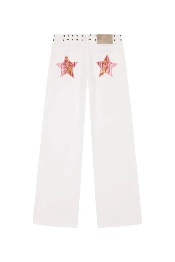 Five-Pointed Star Print Jeans