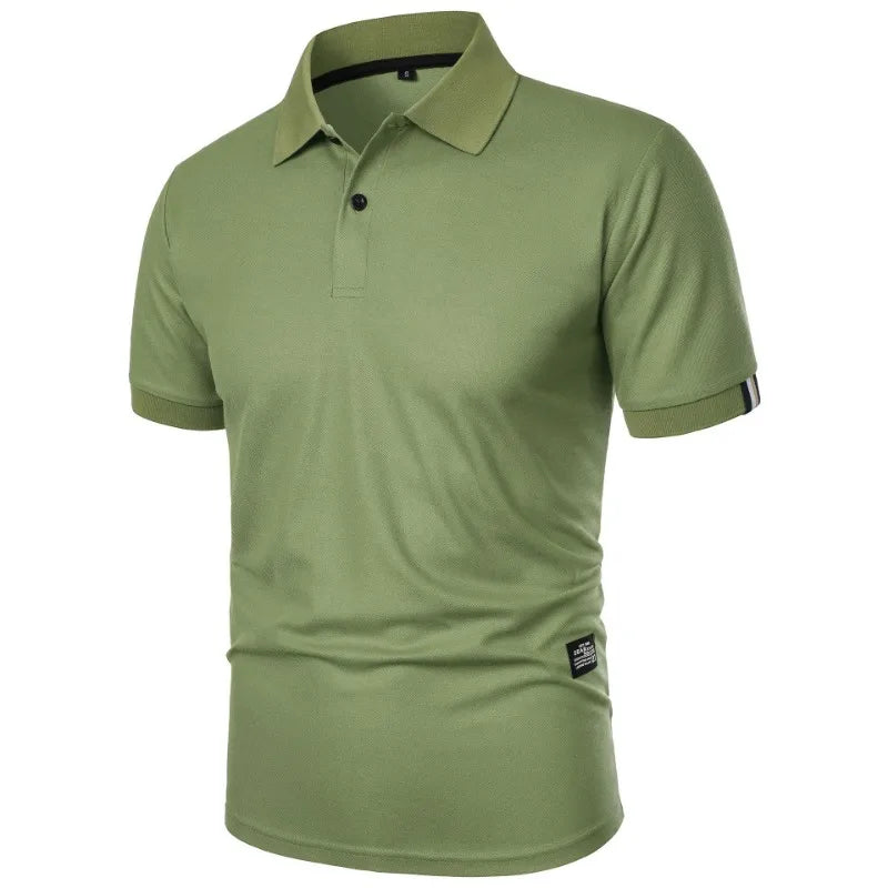 New Solid Color Polo Shirt Men's