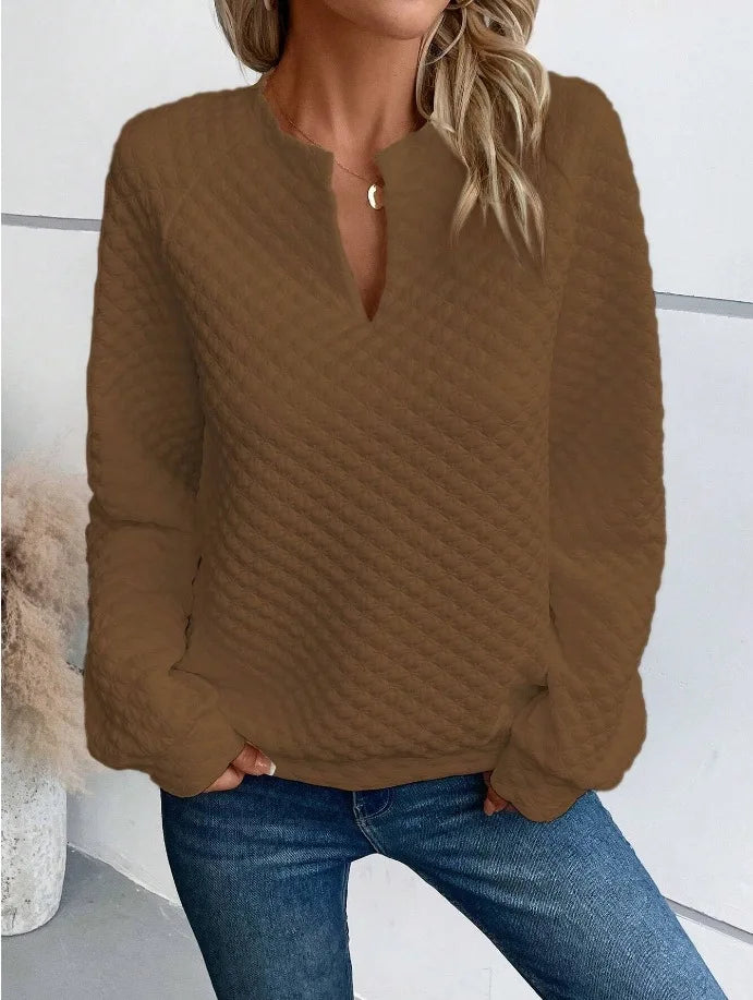 Women's sweatshirt V-neck pullover