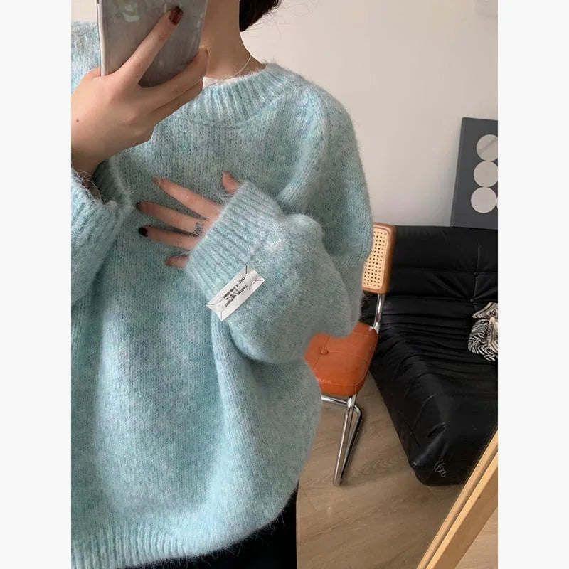 Loose Pullover Sweater for Women Long Sleeved