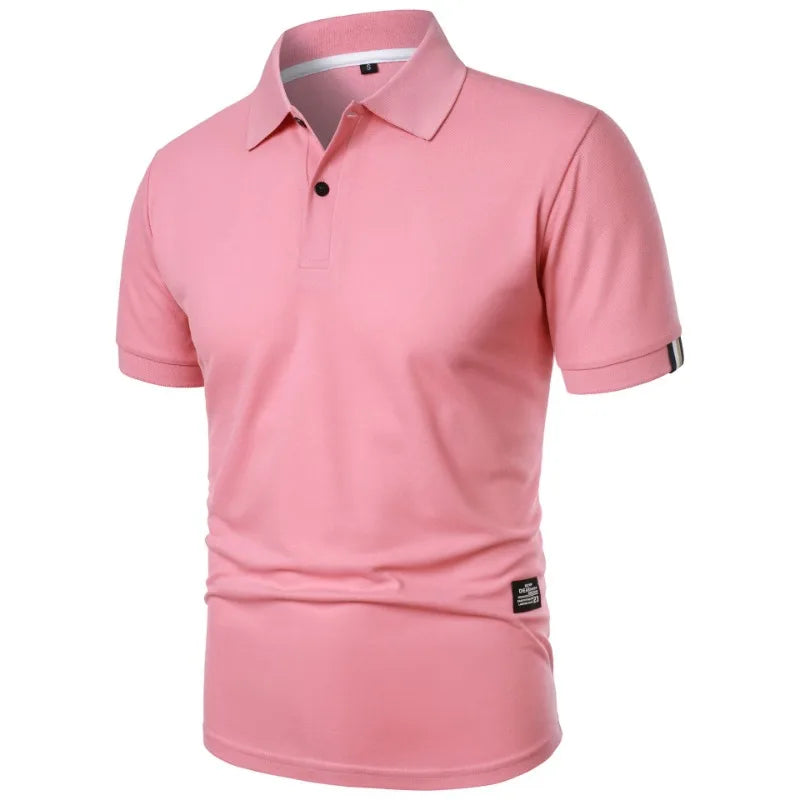 New Solid Color Polo Shirt Men's