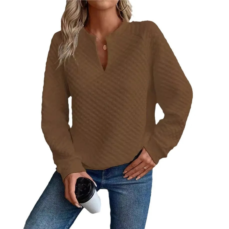 Women's sweatshirt V-neck pullover