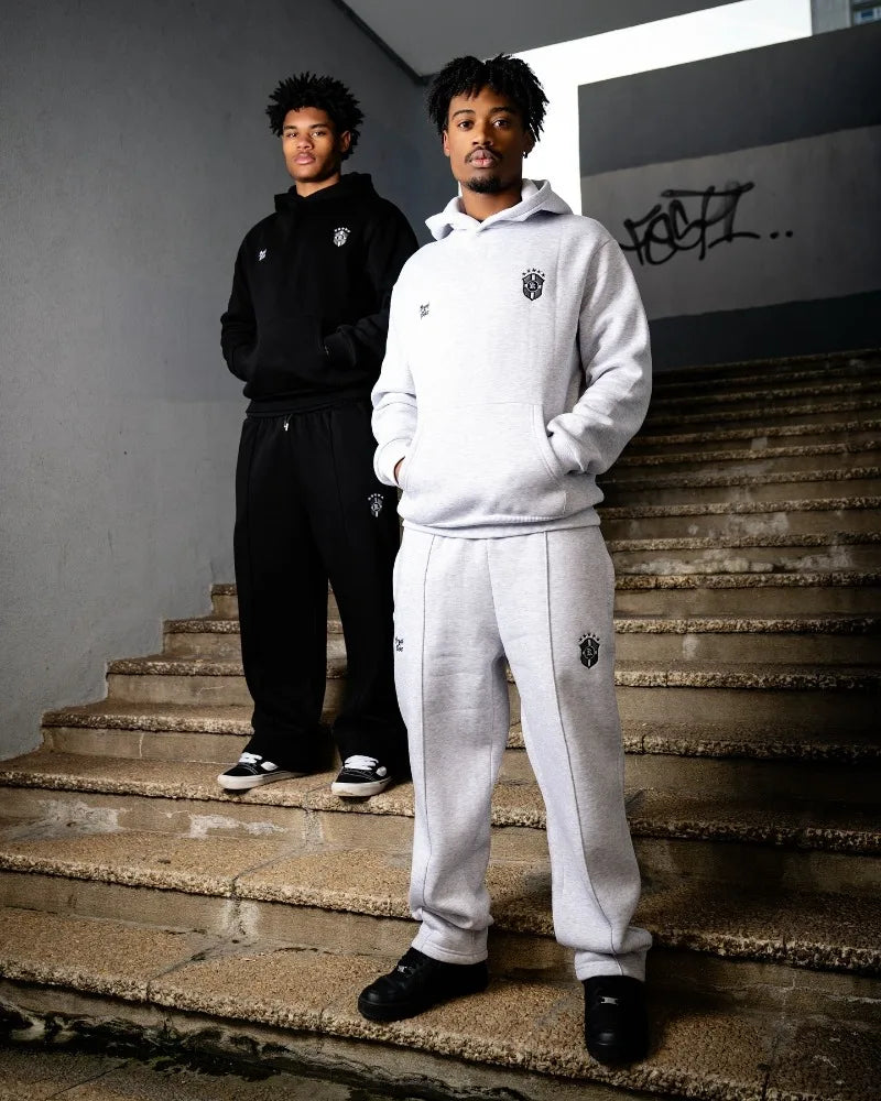 Tracksuit Hoodies Grey And Jogger 2pcs Set Men