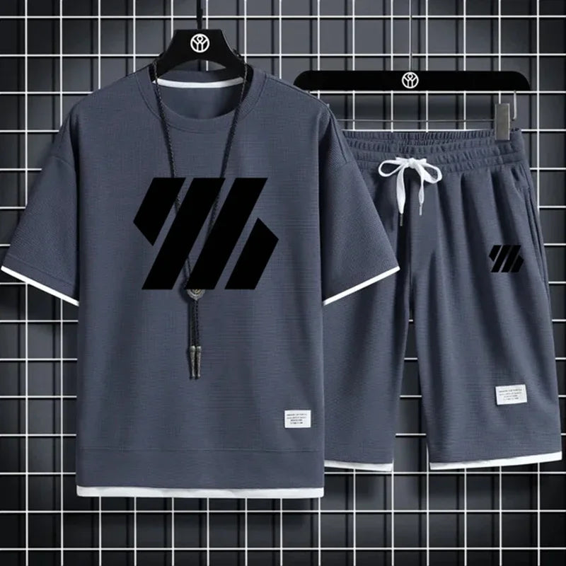 Mens Sports Suit T-Shirt and Shorts Set