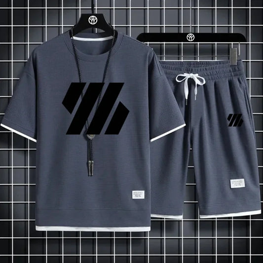 Mens Sports Suit T-Shirt and Shorts Set