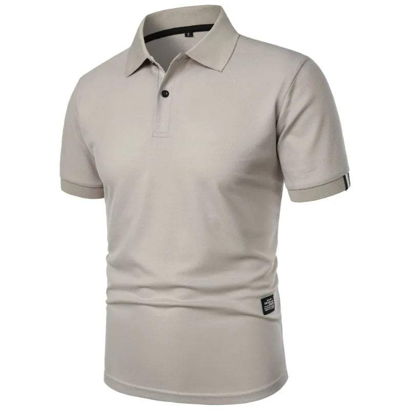New Solid Color Polo Shirt Men's