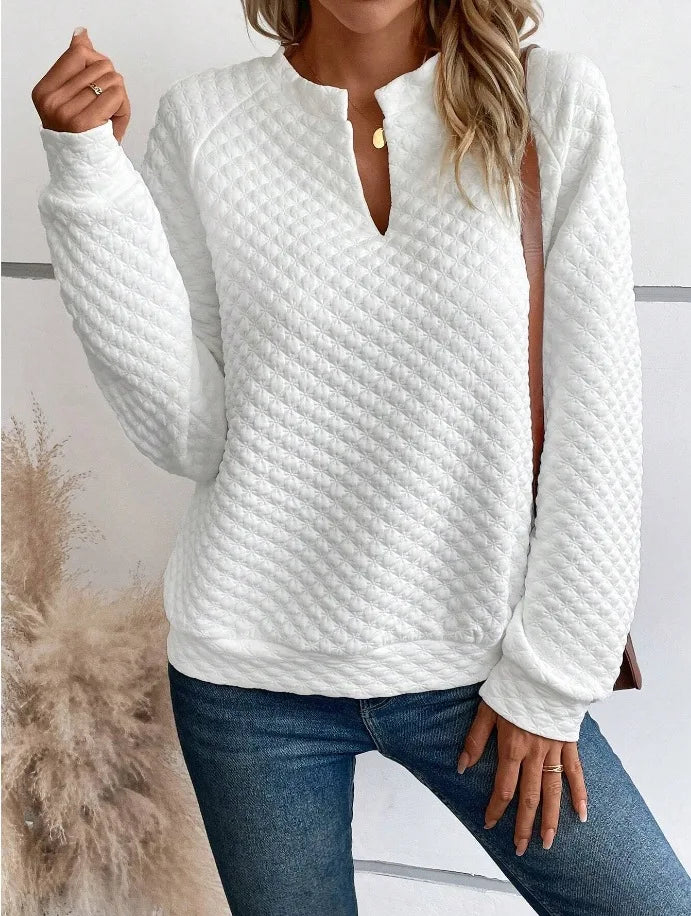 Women's sweatshirt V-neck pullover