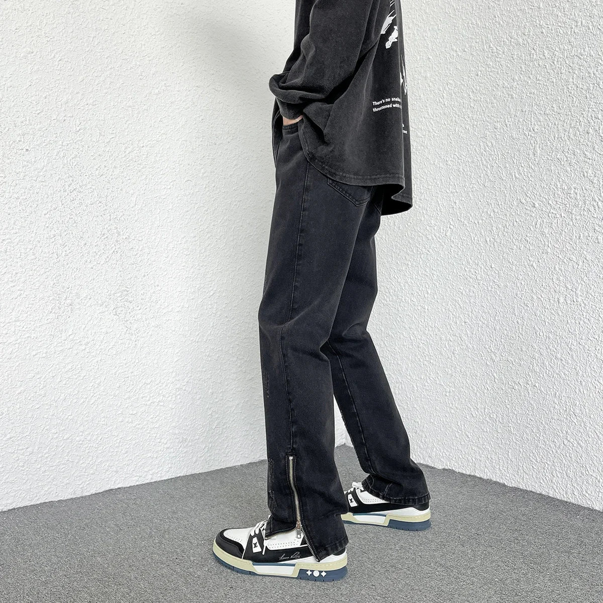 Trouser Straight-leg Denim Pants