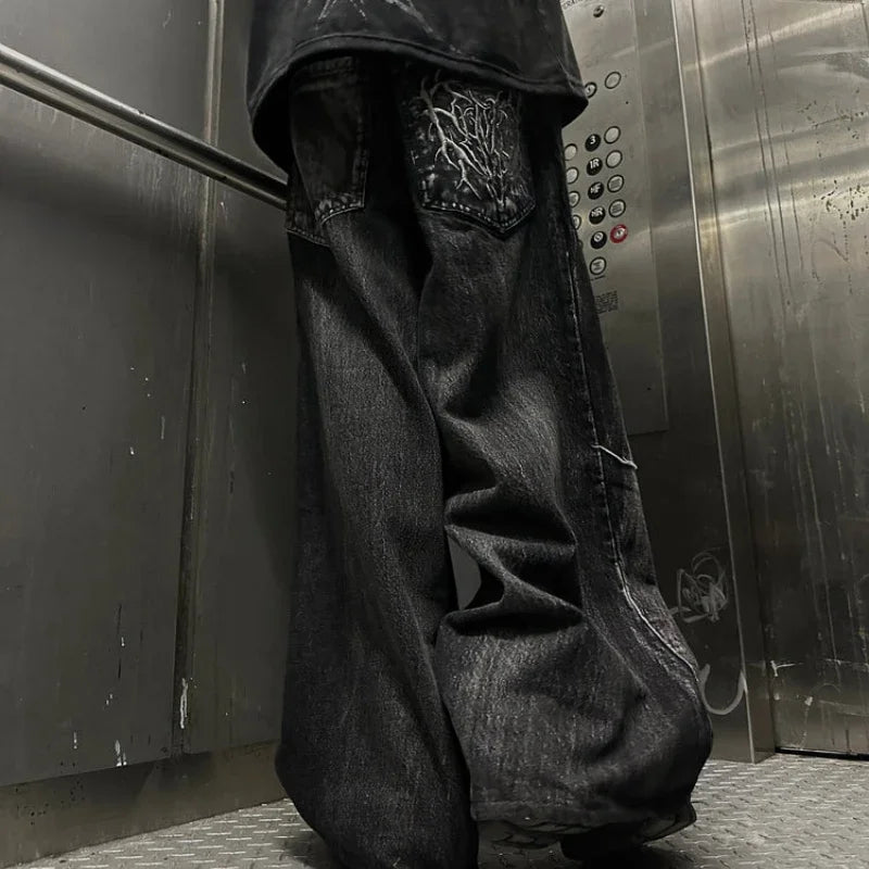 Gothic Retro Oversized Baggy Mopping Pants Y2K