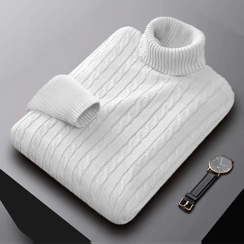 Turtleneck Knitted Pullover Basic twist sweaters