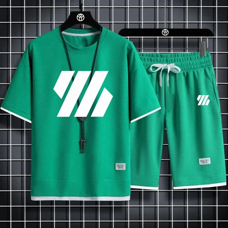 Mens Sports Suit T-Shirt and Shorts Set