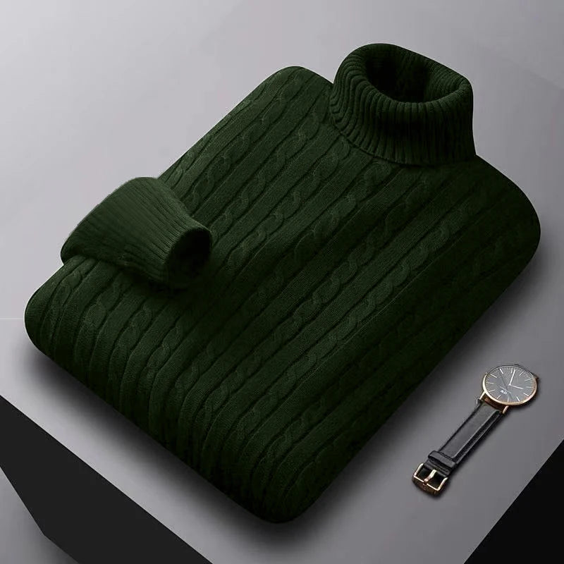 Turtleneck Knitted Pullover Basic twist sweaters