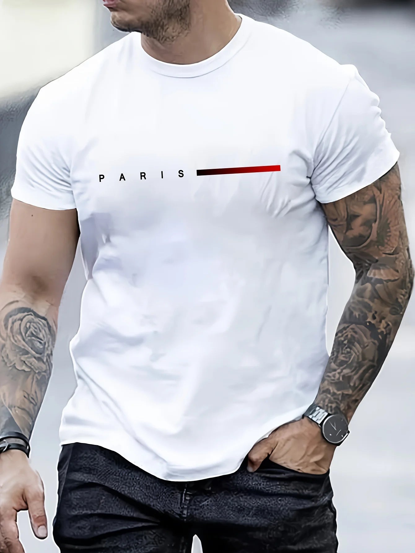 Men's  loose PARIS T Shirt