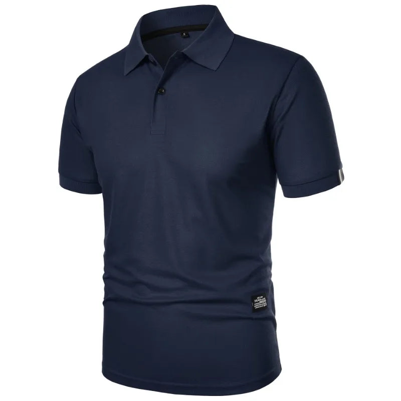 New Solid Color Polo Shirt Men's