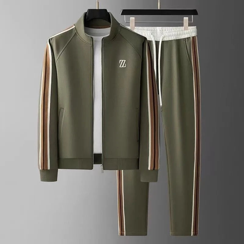 Elegant men tracksuit Jacket Trousers Two-Piece Set