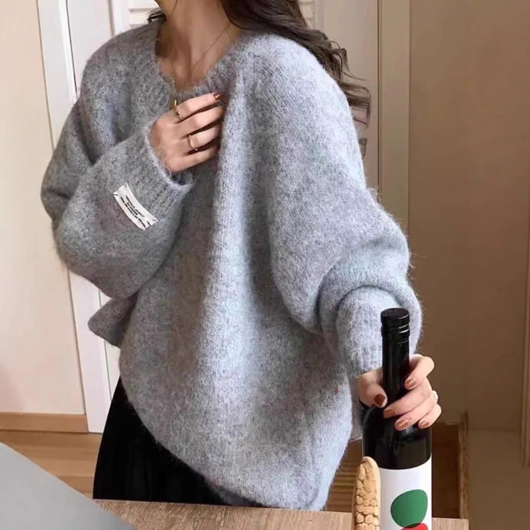 Loose Pullover Sweater for Women Long Sleeved