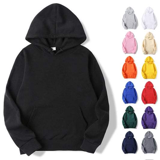 Plain Pullover Fleece Hoodies
