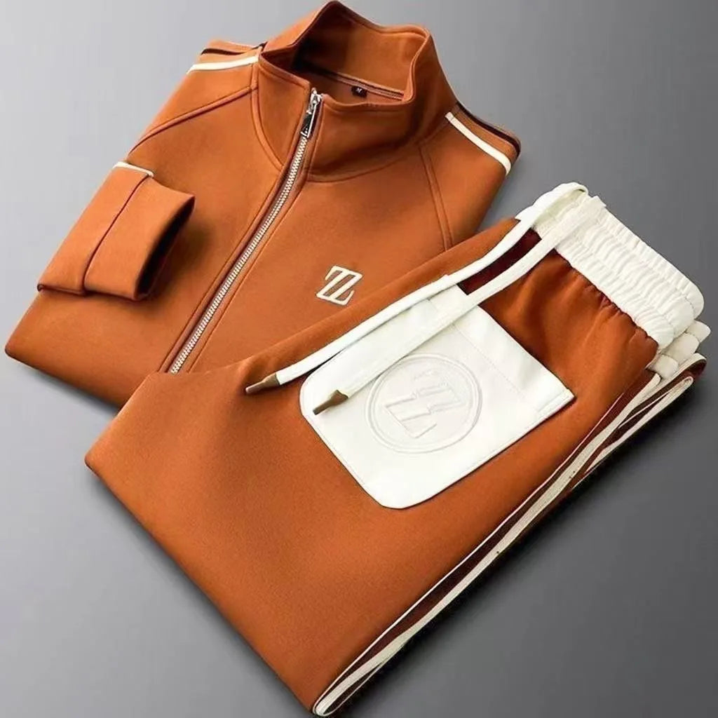 Elegant men tracksuit Jacket Trousers Two-Piece Set