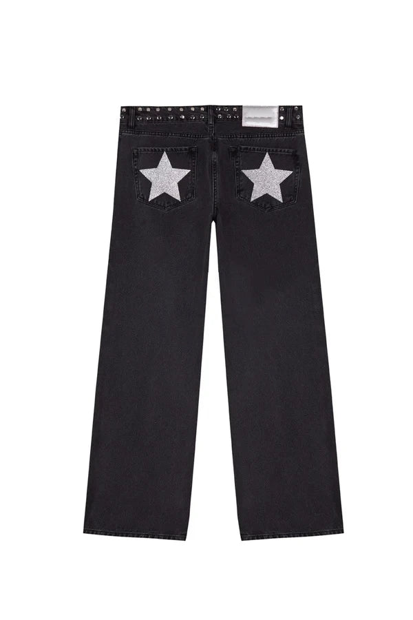 Five-Pointed Star Print Jeans