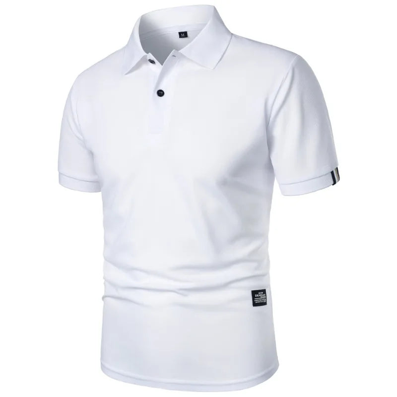 New Solid Color Polo Shirt Men's