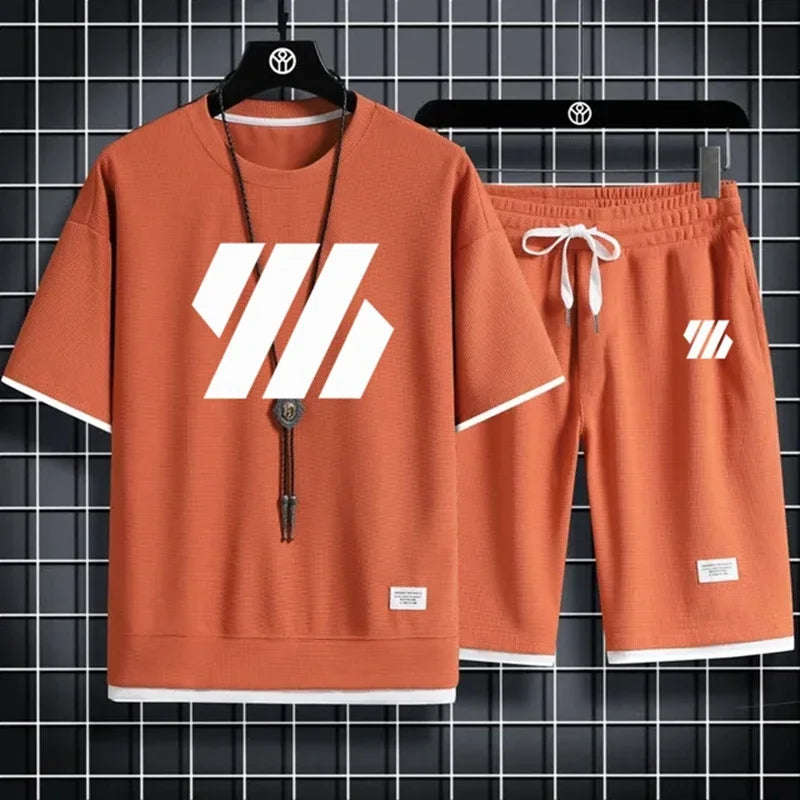 Mens Sports Suit T-Shirt and Shorts Set