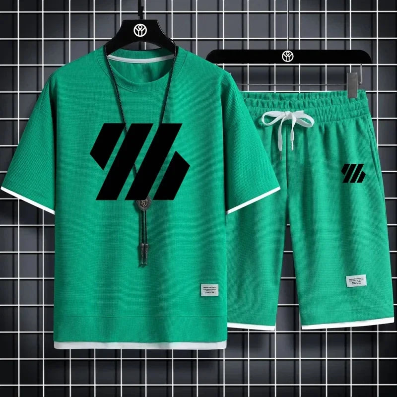 Mens Sports Suit T-Shirt and Shorts Set