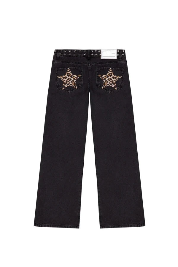 Five-Pointed Star Print Jeans