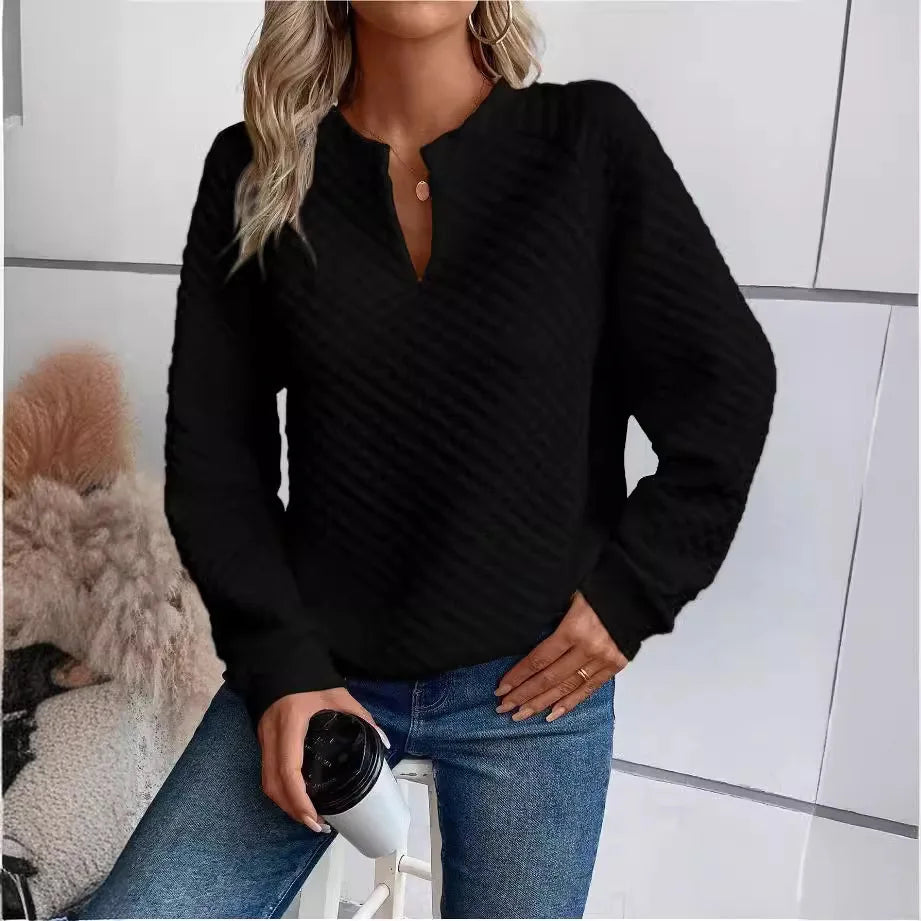 Women's sweatshirt V-neck pullover