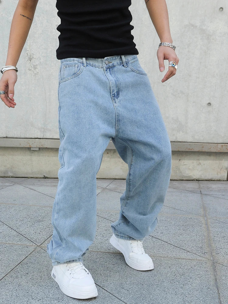 Men Baggy Jeans Oversize Straight Trousers