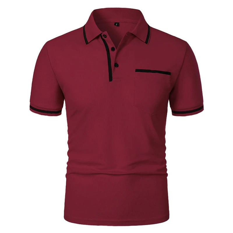 New Men's Polo Shirts Solid Color