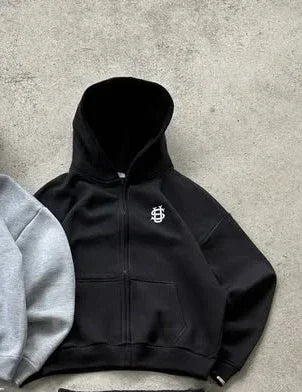 Tracksuit oversized sweatpants casual zipper hoodie