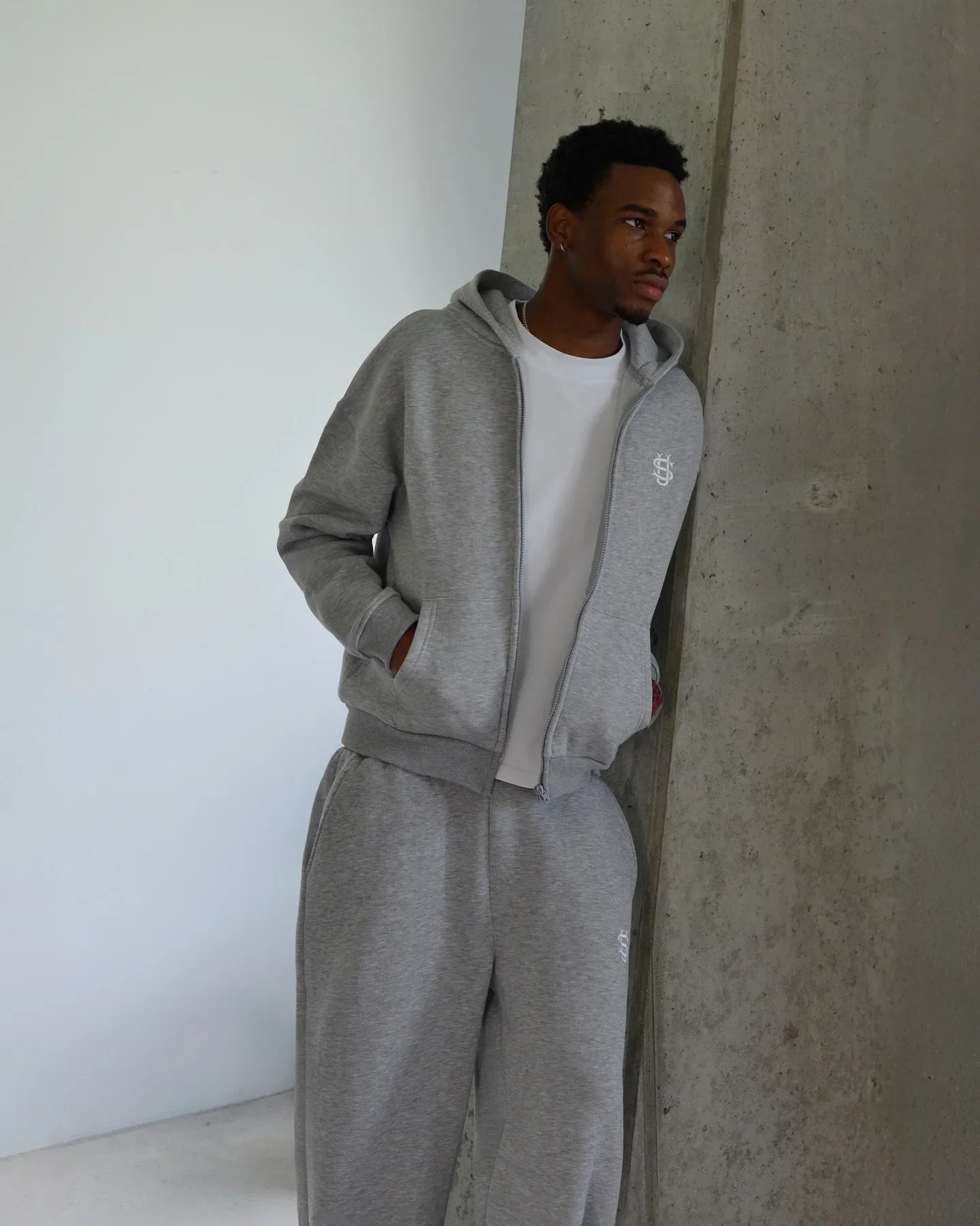 Tracksuit oversized sweatpants casual zipper hoodie