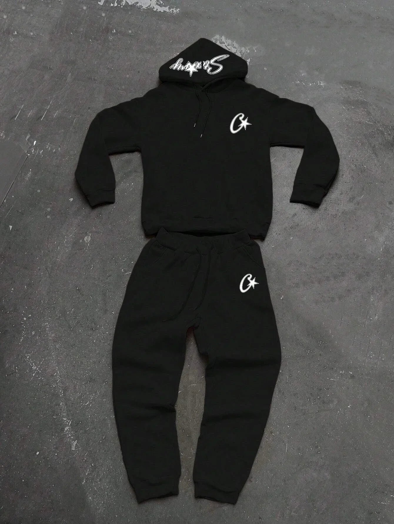 Tracksuit Unisex White Hoodie and pant