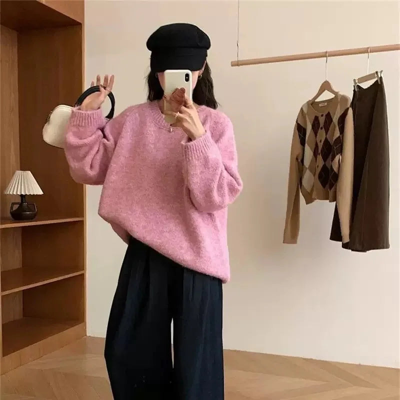 Loose Pullover Sweater for Women Long Sleeved