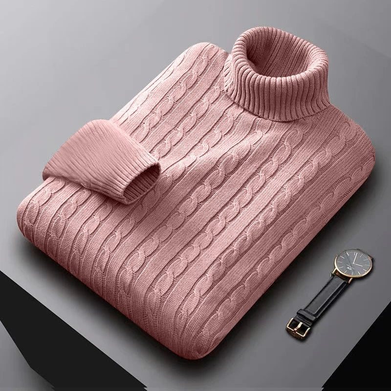 Turtleneck Knitted Pullover Basic twist sweaters