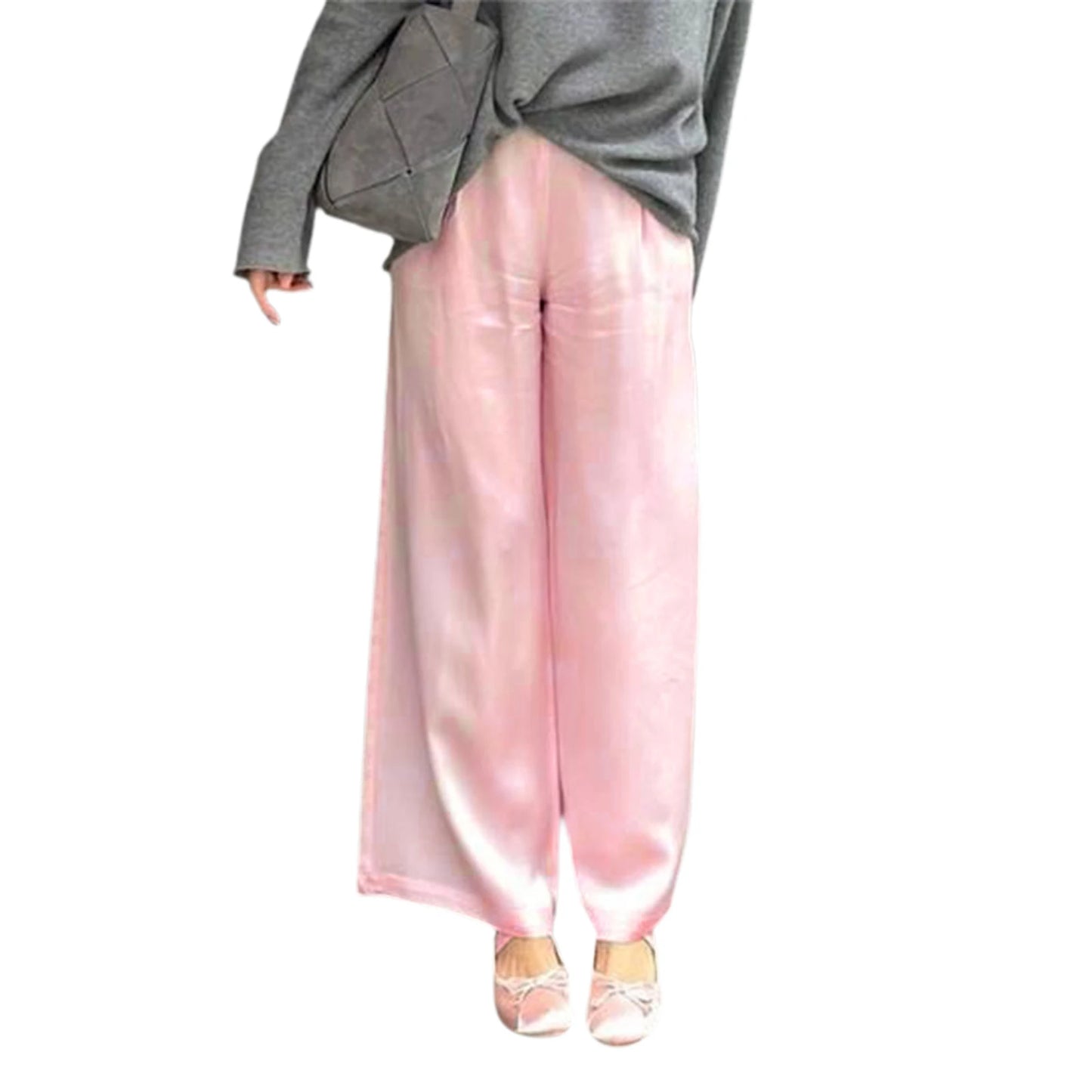 Chic Satin Wide Leg Dress Pants Women's