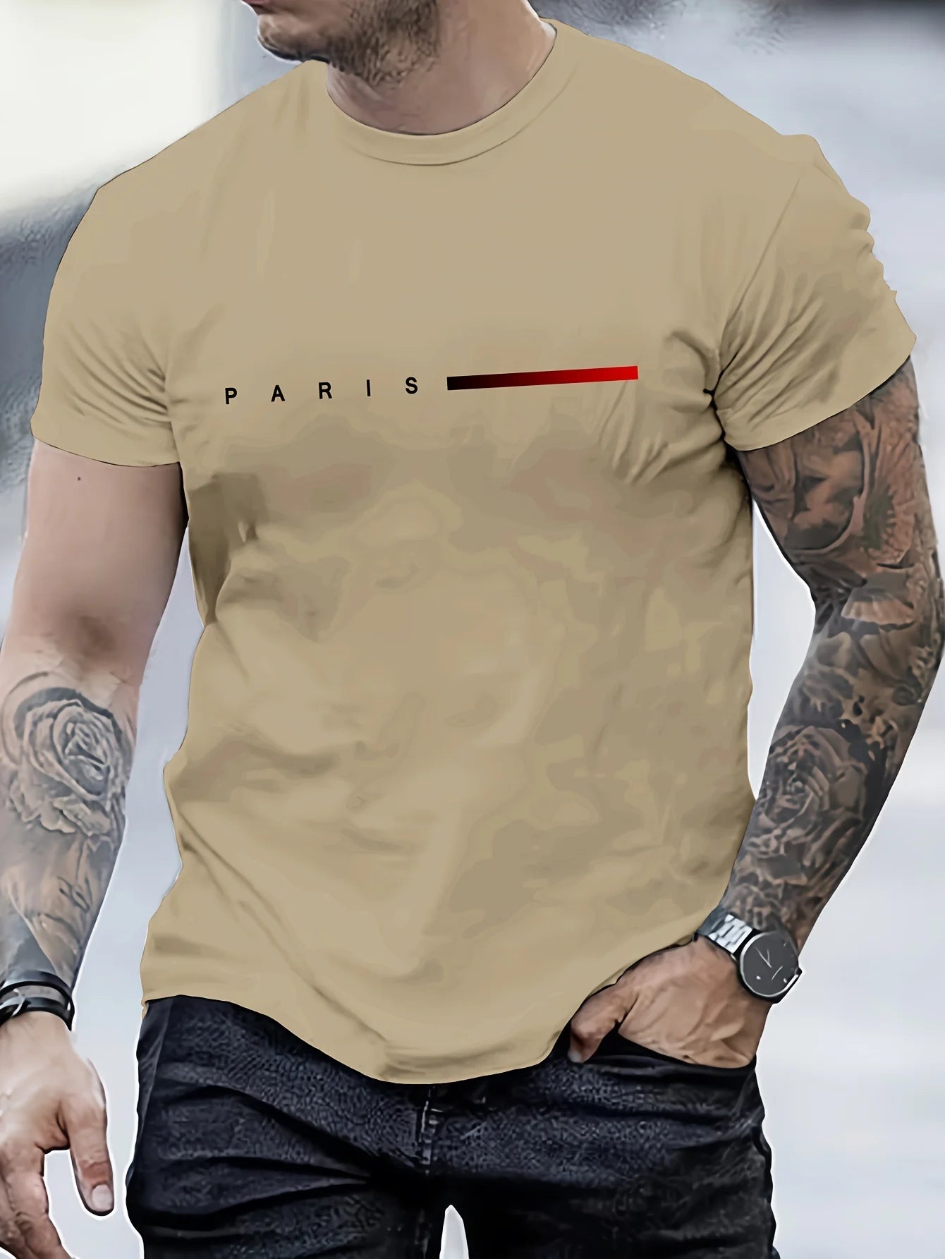 Men's  loose PARIS T Shirt