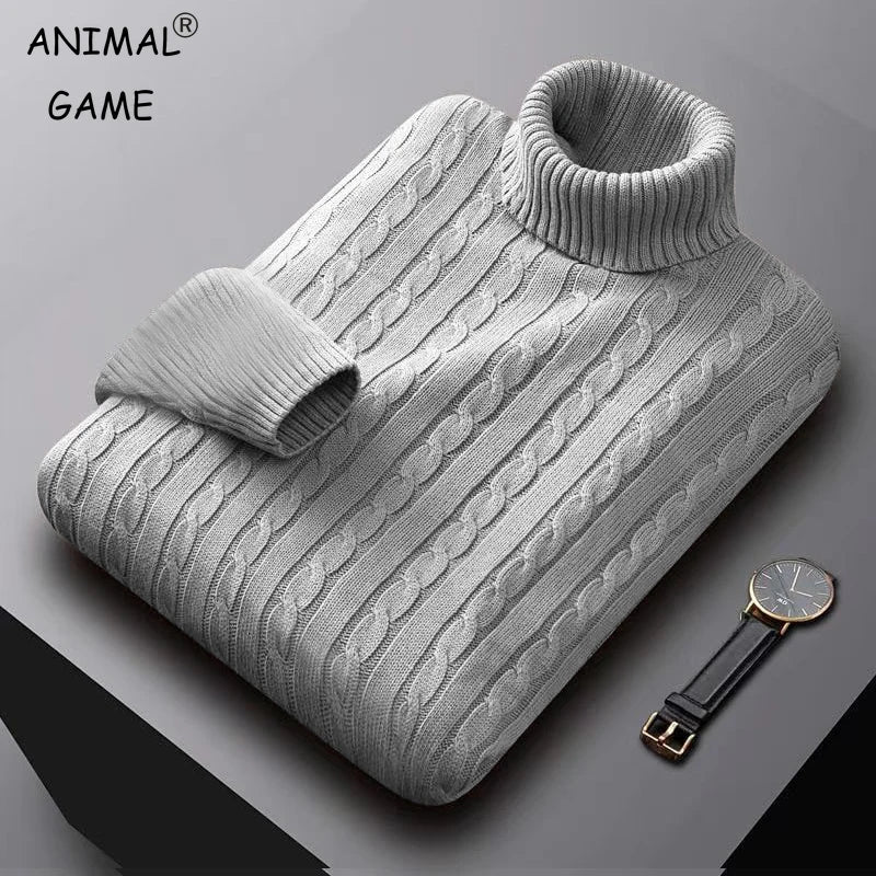 Turtleneck Knitted Pullover Basic twist sweaters