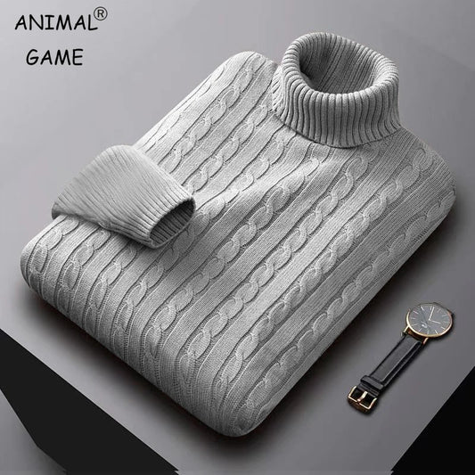 Turtleneck Knitted Pullover Basic twist sweaters