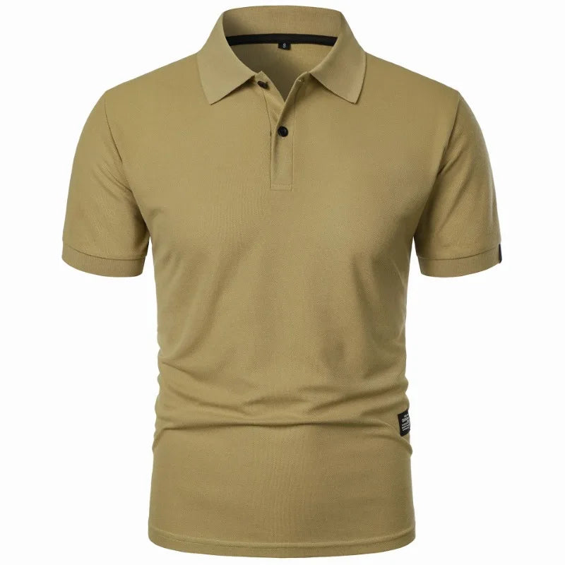 New Solid Color Polo Shirt Men's