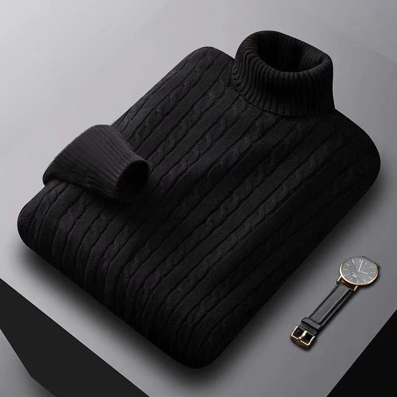 Turtleneck Knitted Pullover Basic twist sweaters
