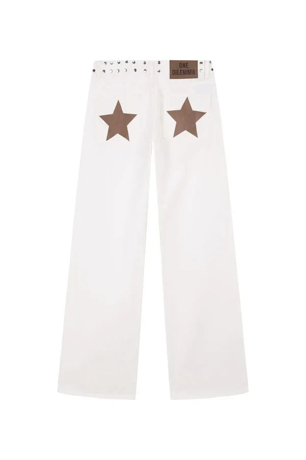 Five-Pointed Star Print Jeans