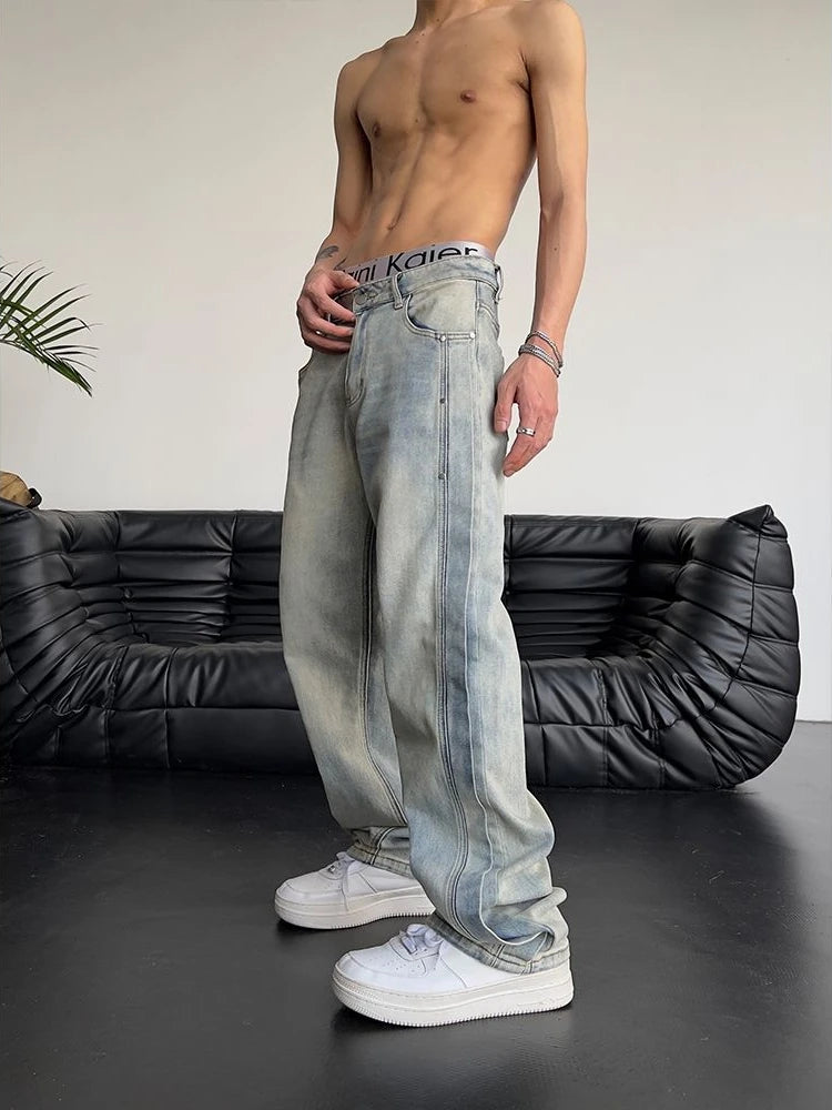 Jeans for Men Loose Light Blue Baggy
