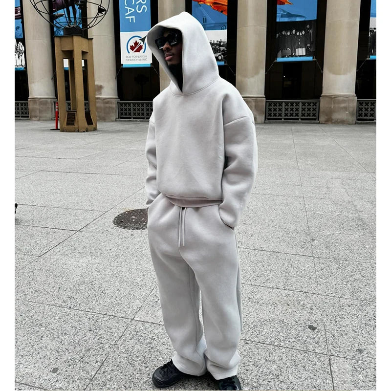 Men Tracksuit 2pcs Set Hoodies