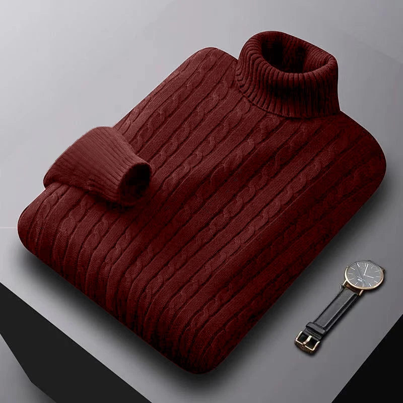 Turtleneck Knitted Pullover Basic twist sweaters