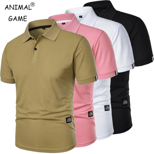 New Solid Color Polo Shirt Men's
