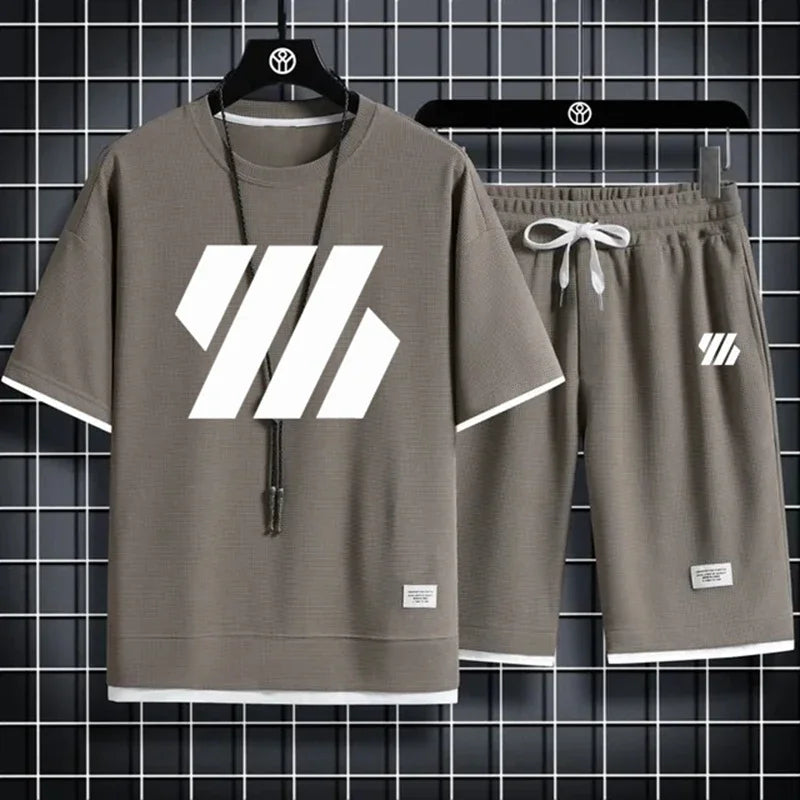 Mens Sports Suit T-Shirt and Shorts Set